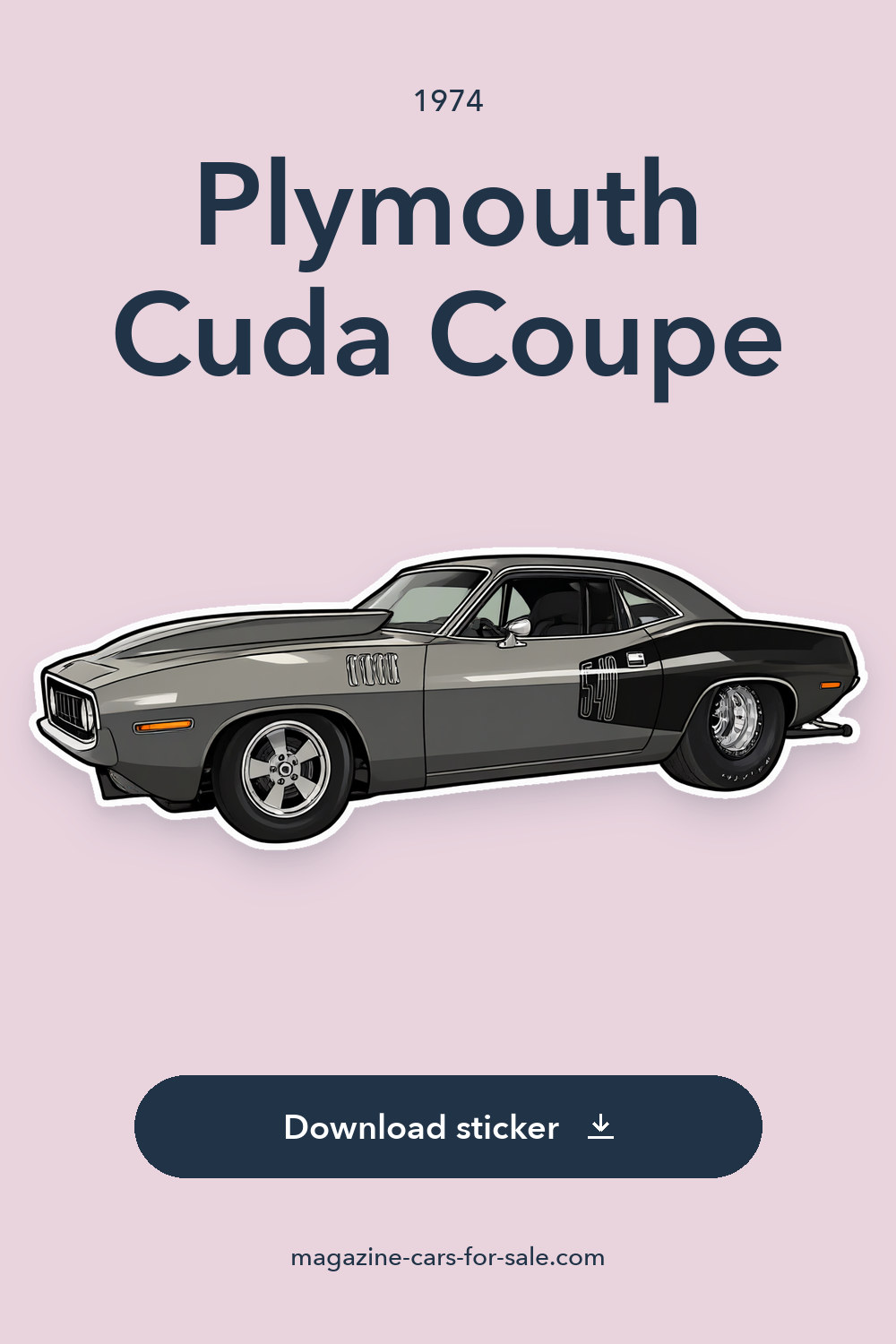 1974 Plymouth Cuda Coupe 2,400 HP Build! Never Tracked! sticker preview