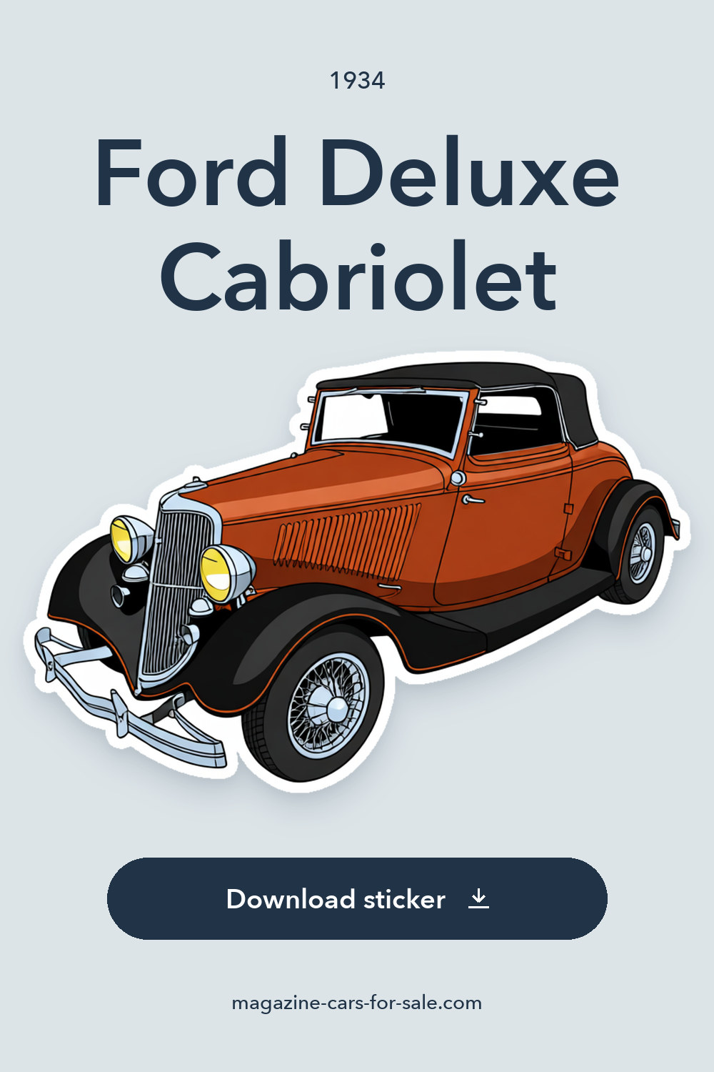 1934 Ford Deluxe Cabriolet sticker preview